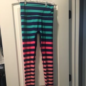 K Deer Neon Stripped Activewear Leggings